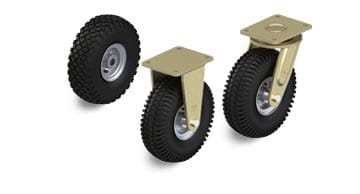 Roți, role pivotante și role cu suport fix cu anvelope pneumatice seria PS